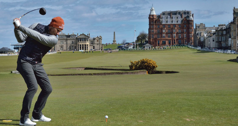 Teeing Off at the Old Course, St andrews.