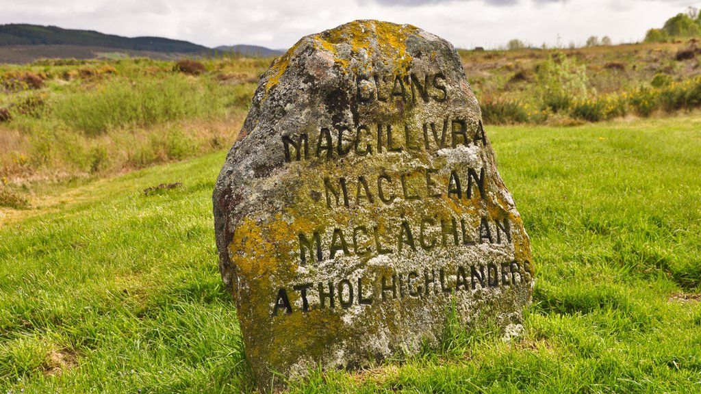 A carved rock at culloden battlefield