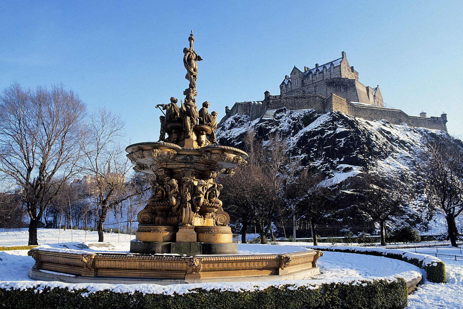 Edinburgh castle in the winter